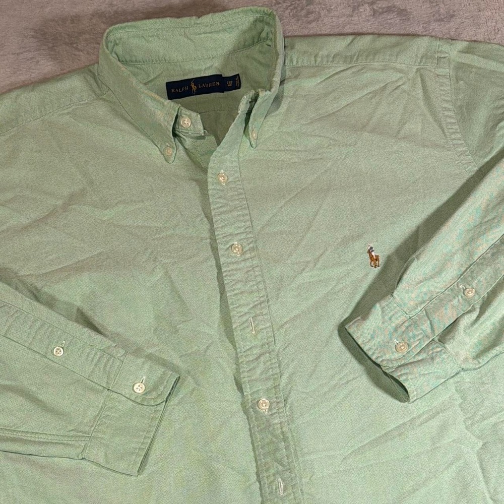 Y2K Vintage Ralph Lauren Button-Down Shirt | Pastel Green | 2XB